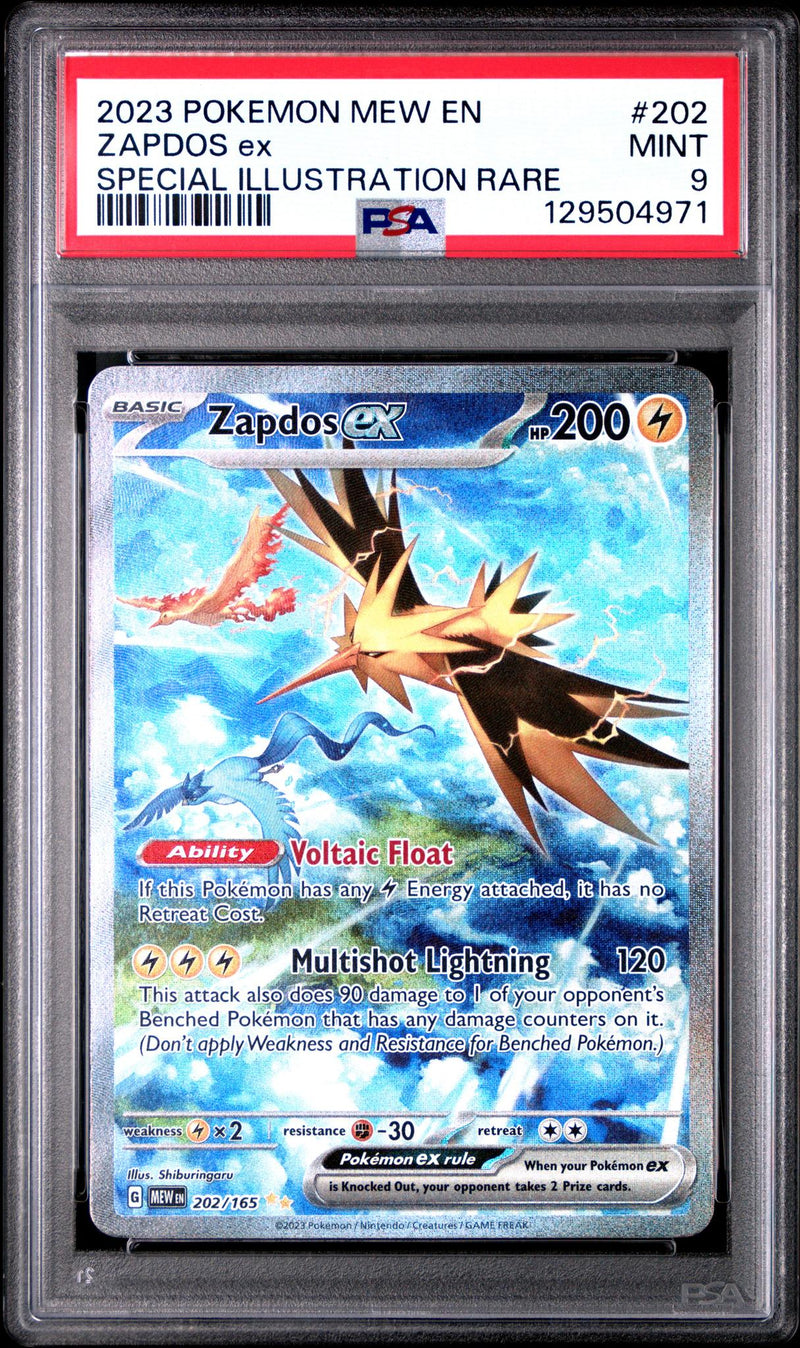 2023 Pokemon Mew Special Illustration Rare Zapdos Ex #202 PSA 9