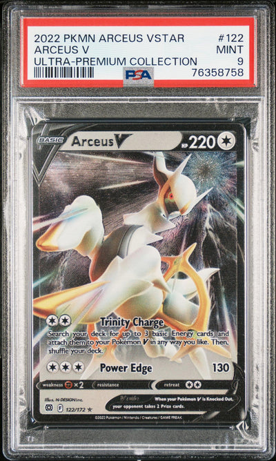 2022 Pokemon Brilliant Stars Ultra Premium Collection Arceus V #122 PSA 9