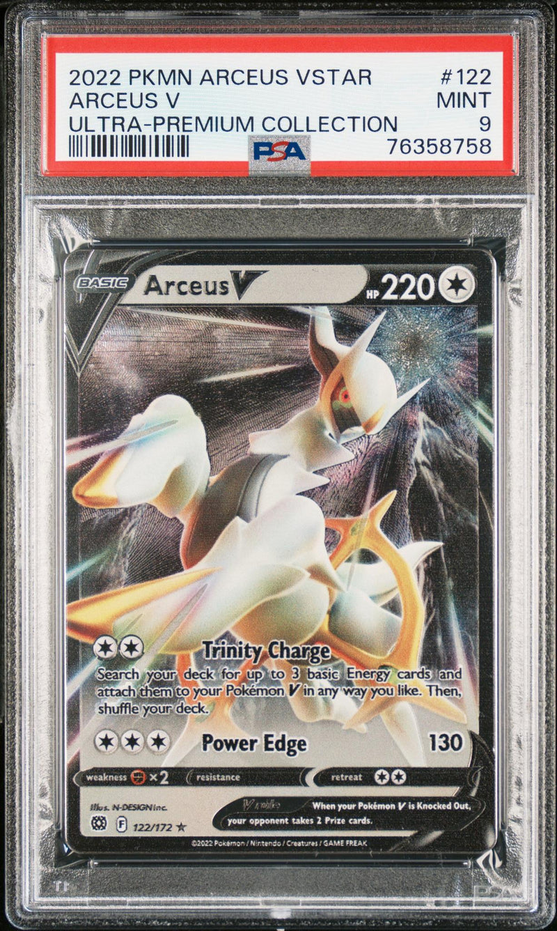 2022 Pokemon Brilliant Stars Ultra Premium Collection Arceus V #122 PSA 9