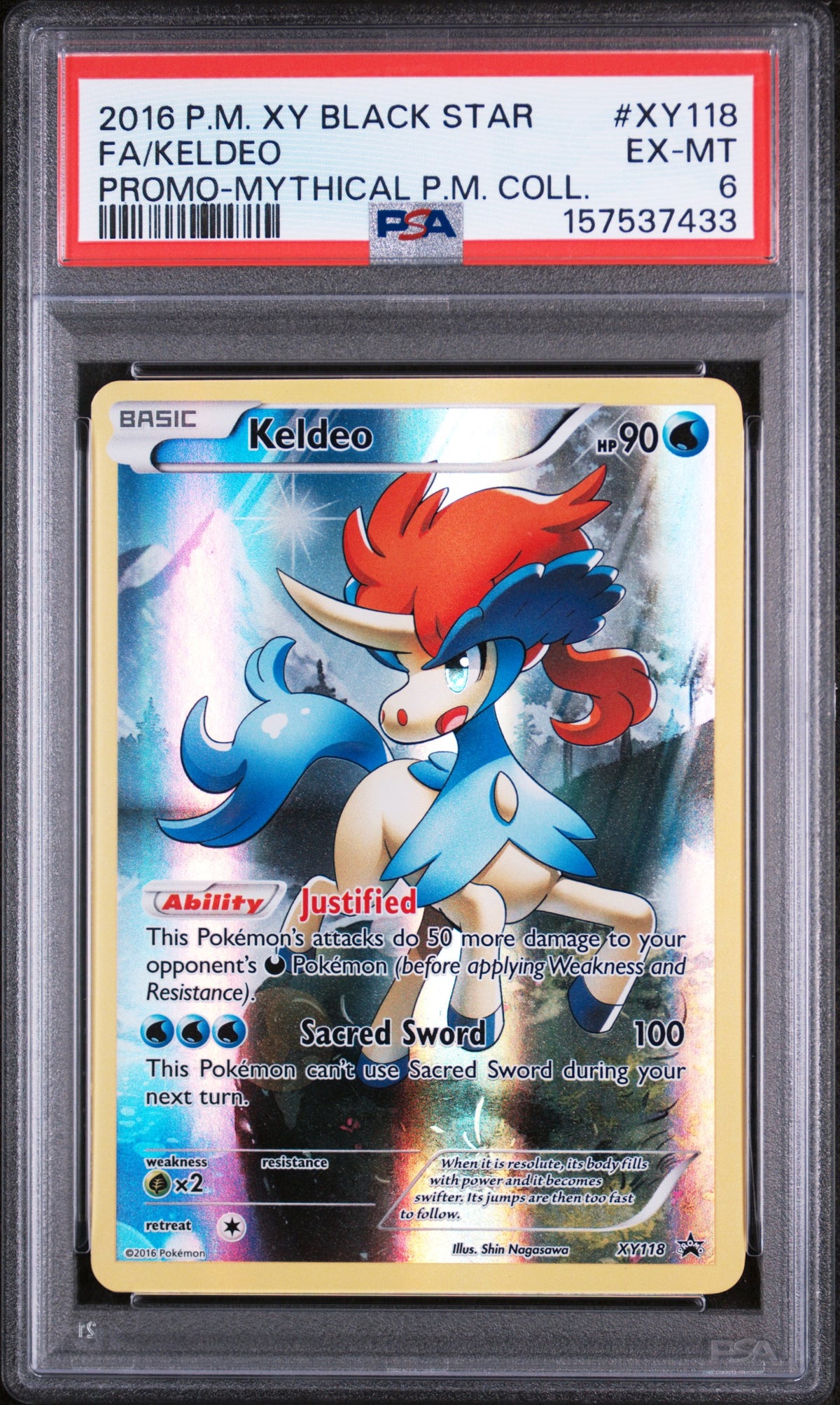 2016 Pokemon XY Black Star Promo Mythical Collection Keldeo #XY118 PSA 6