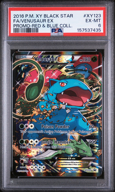 2016 Pokemon XY Black Star Promo Red and Blue Collection Venusaur Ex #XY123 PSA 6