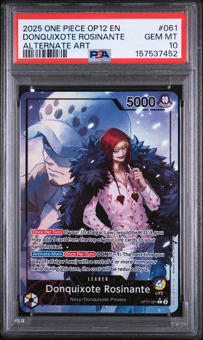 One Piece Card Game Donquixote Rosinante #061 Alternate Art PSA 10