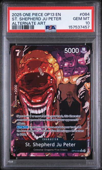 2025 One Piece OP13 St. Shepherd Ju Peter #084 Alternate Art PSA 10