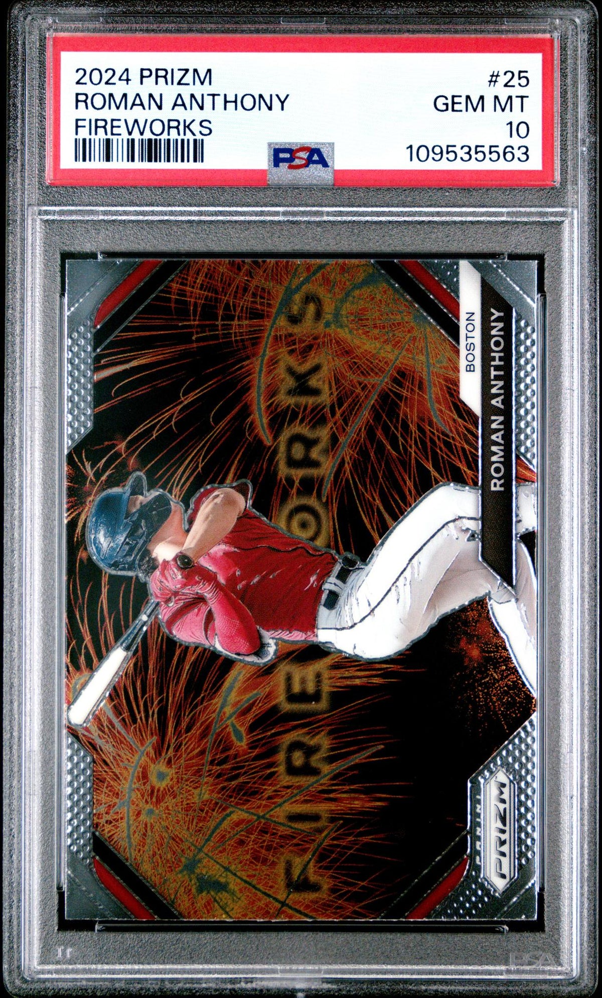 2024 Panini Prizm Fireworks Roman Anthony #25 PSA 10