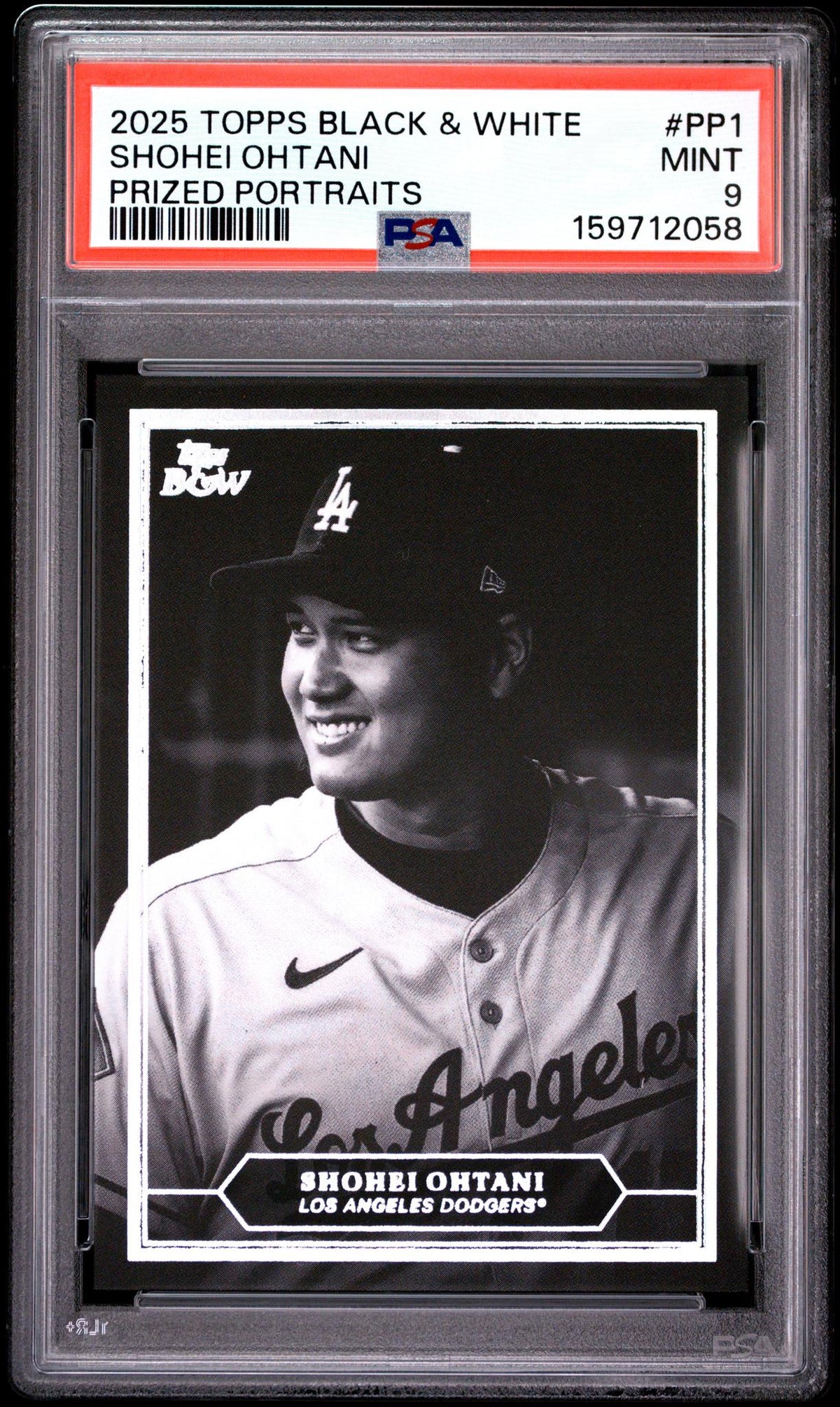 2025 Black and White Prized Portraits Shohei Ohtani #PP1 PSA 9