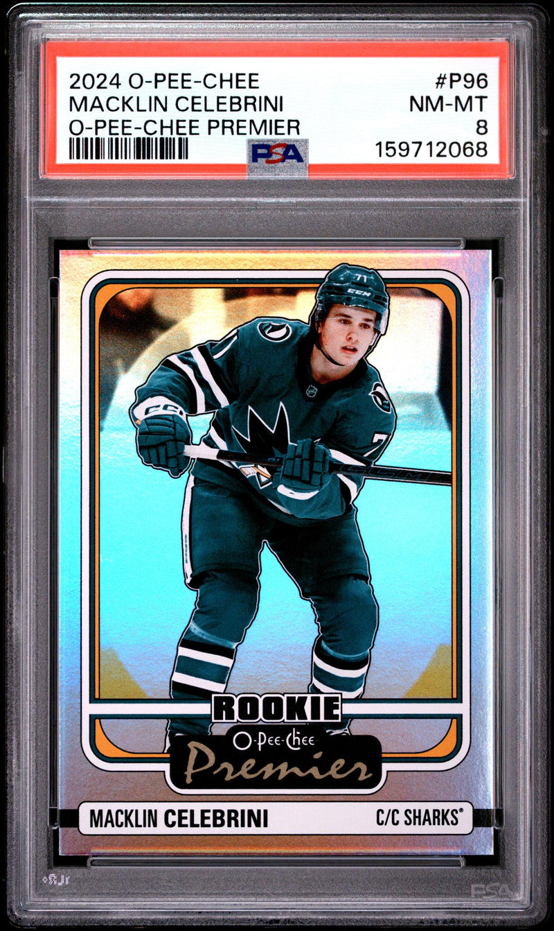 2024 O-Pee-Chee Premier Macklin Celebrini #P96 PSA 8