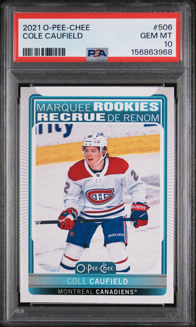 2021 O-Pee-Chee Cole Caufield #506 PSA 10