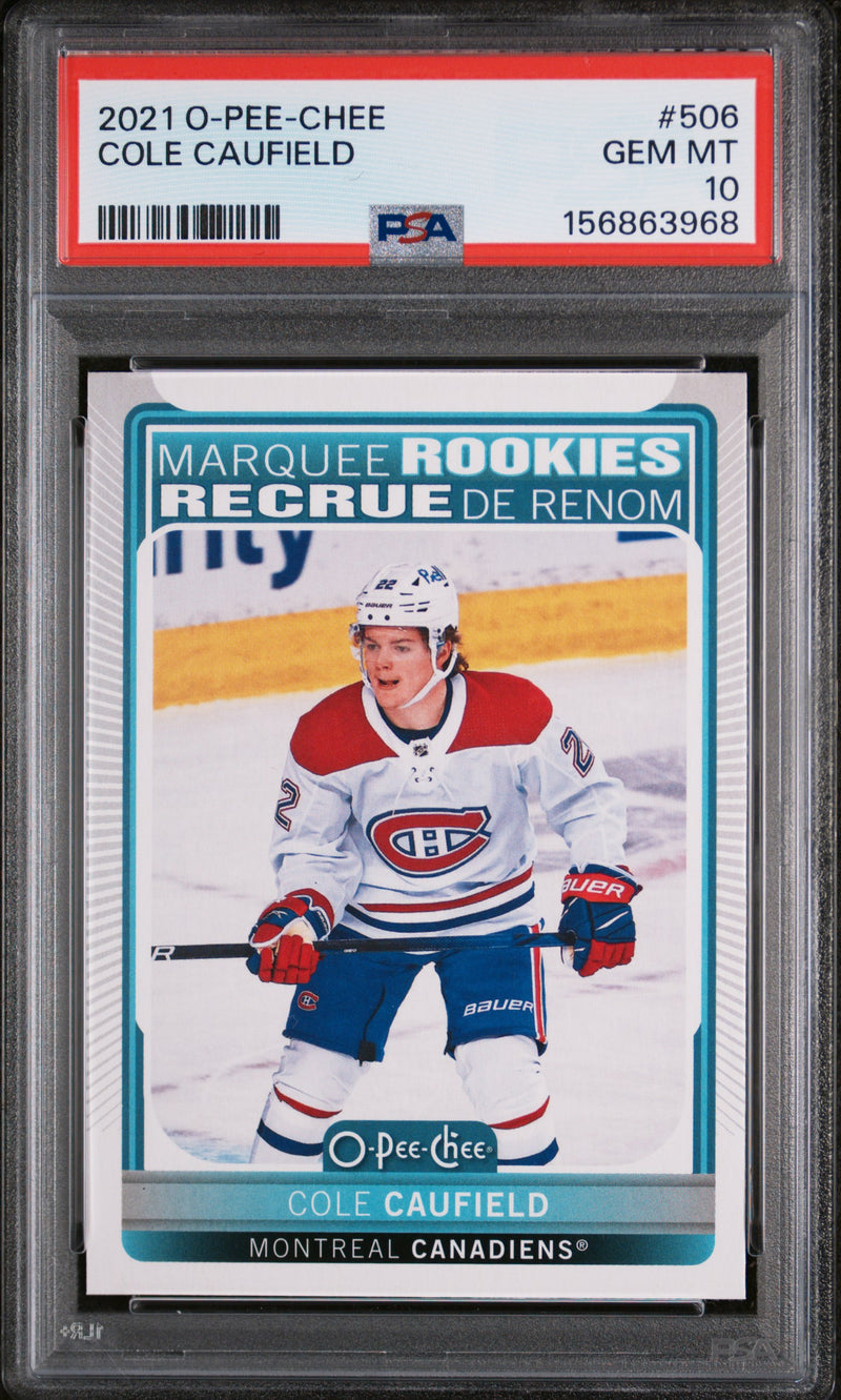 2021 O-Pee-Chee Cole Caufield #506 PSA 10