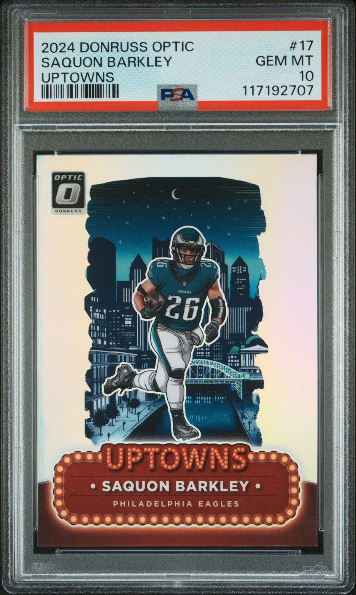 2024 Donruss Optic Uptowns Saquon Barkley #17 PSA 10