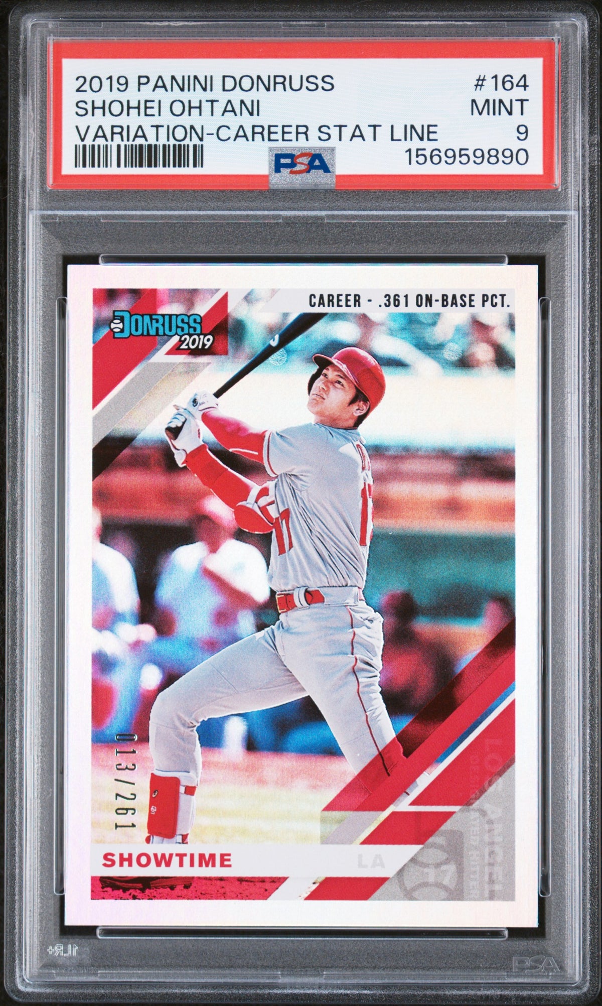 2019 Panini Donruss Showtime-Career Stat Line Shohei Ohtani #164 PSA 9