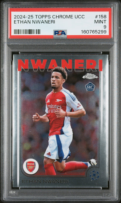 2024 Topps Chrome UEFA Club Competitions Ethan Nwaneri #158 PSA 9