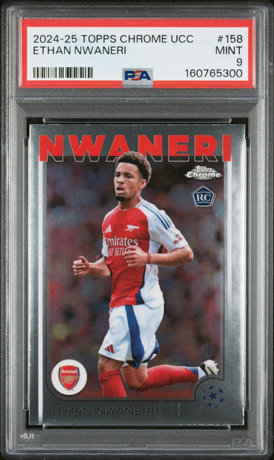 2024 Topps Chrome UEFA Club Competitions Ethan Nwaneri #158 PSA 9