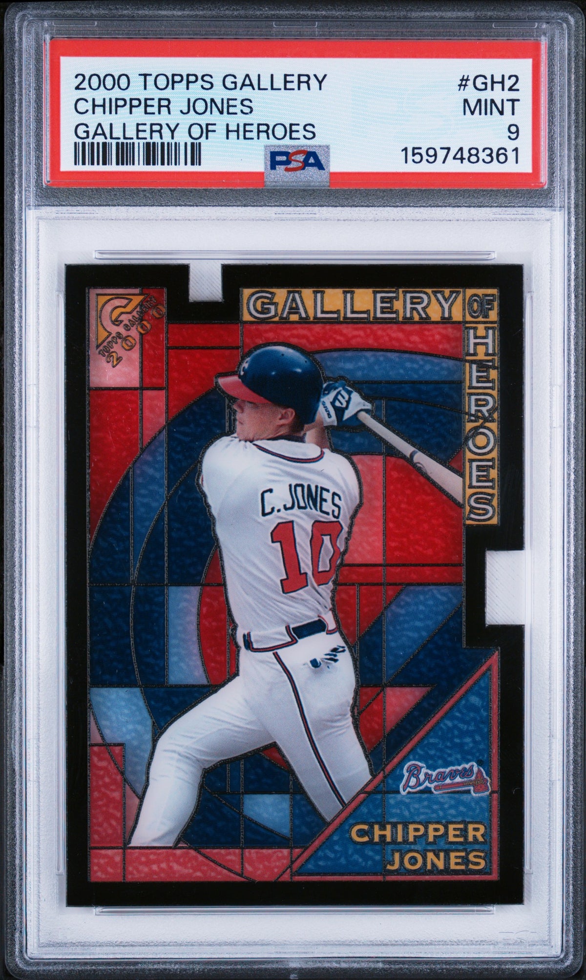 2000 Topps Gallery Gallery of Heroes Chipper Jones #GH2 PSA 9