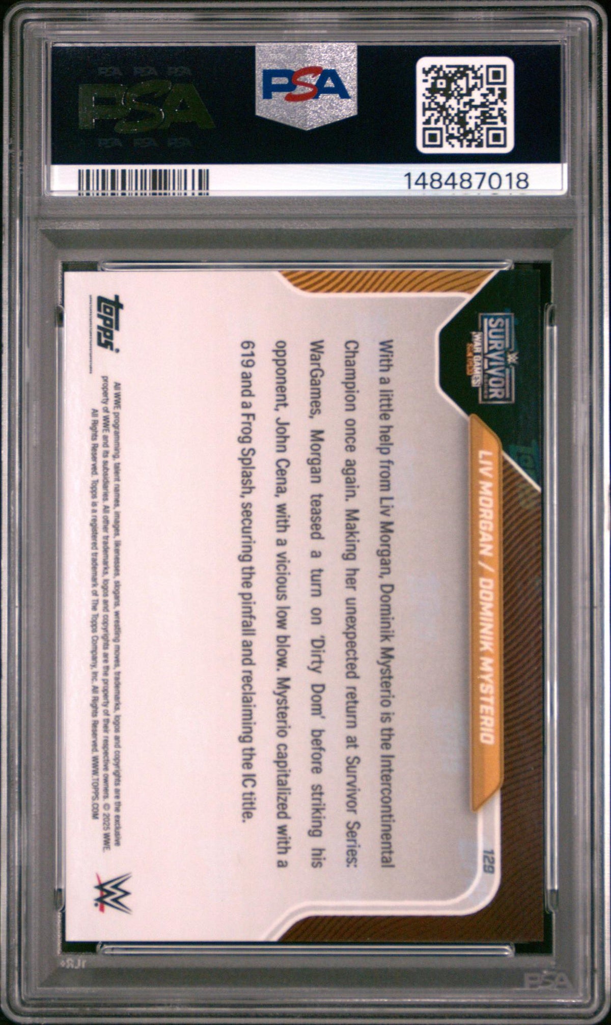 2025 Topps Now WWE Dominik Mysterio/Liv Morgan #129 PSA 9