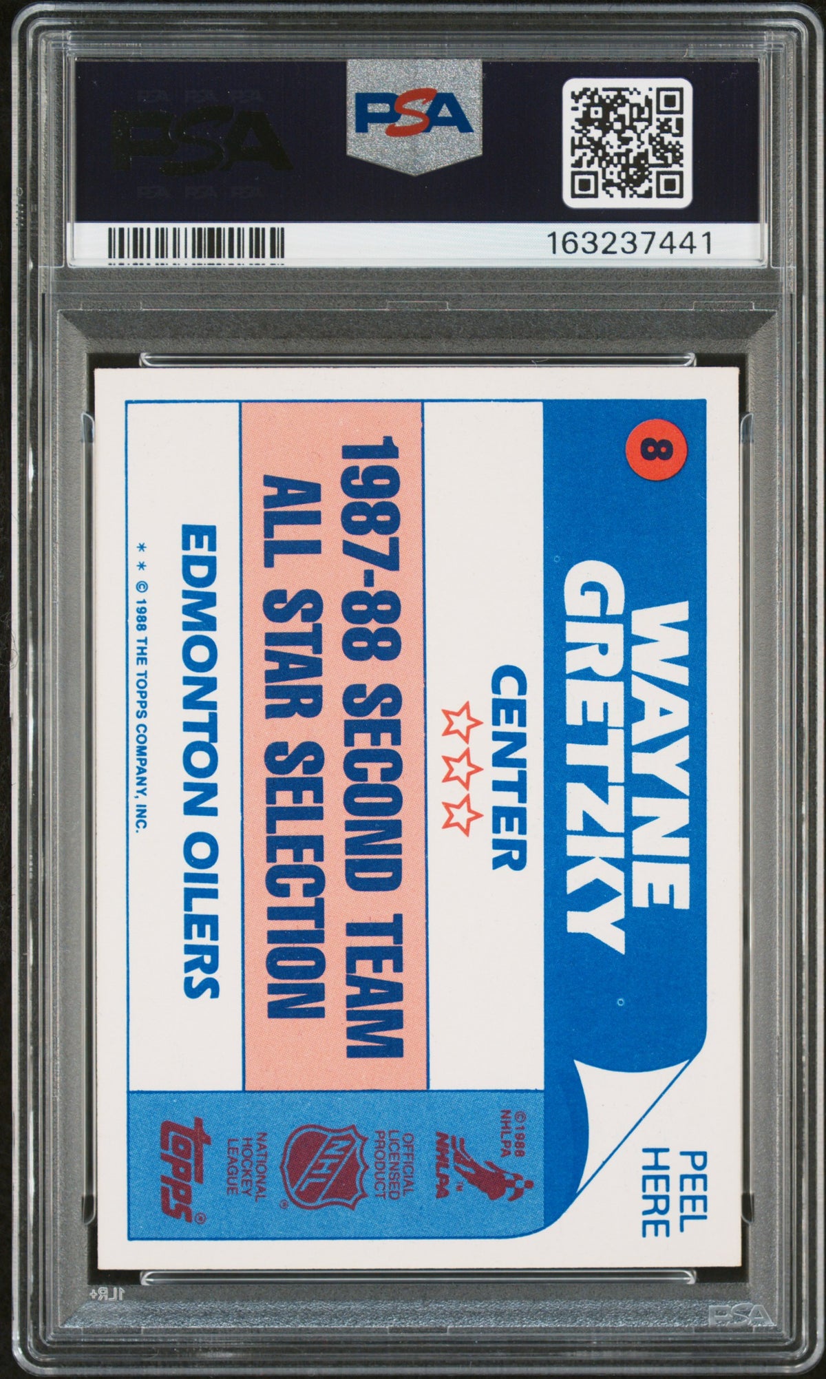 1988 Topps Sticker Inserts Wayne Gretzky #8 PSA 8