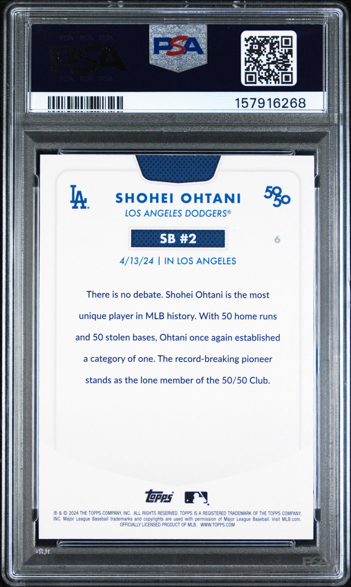 2024 Topps 50/50 Shohei Ohtani #6 PSA 10