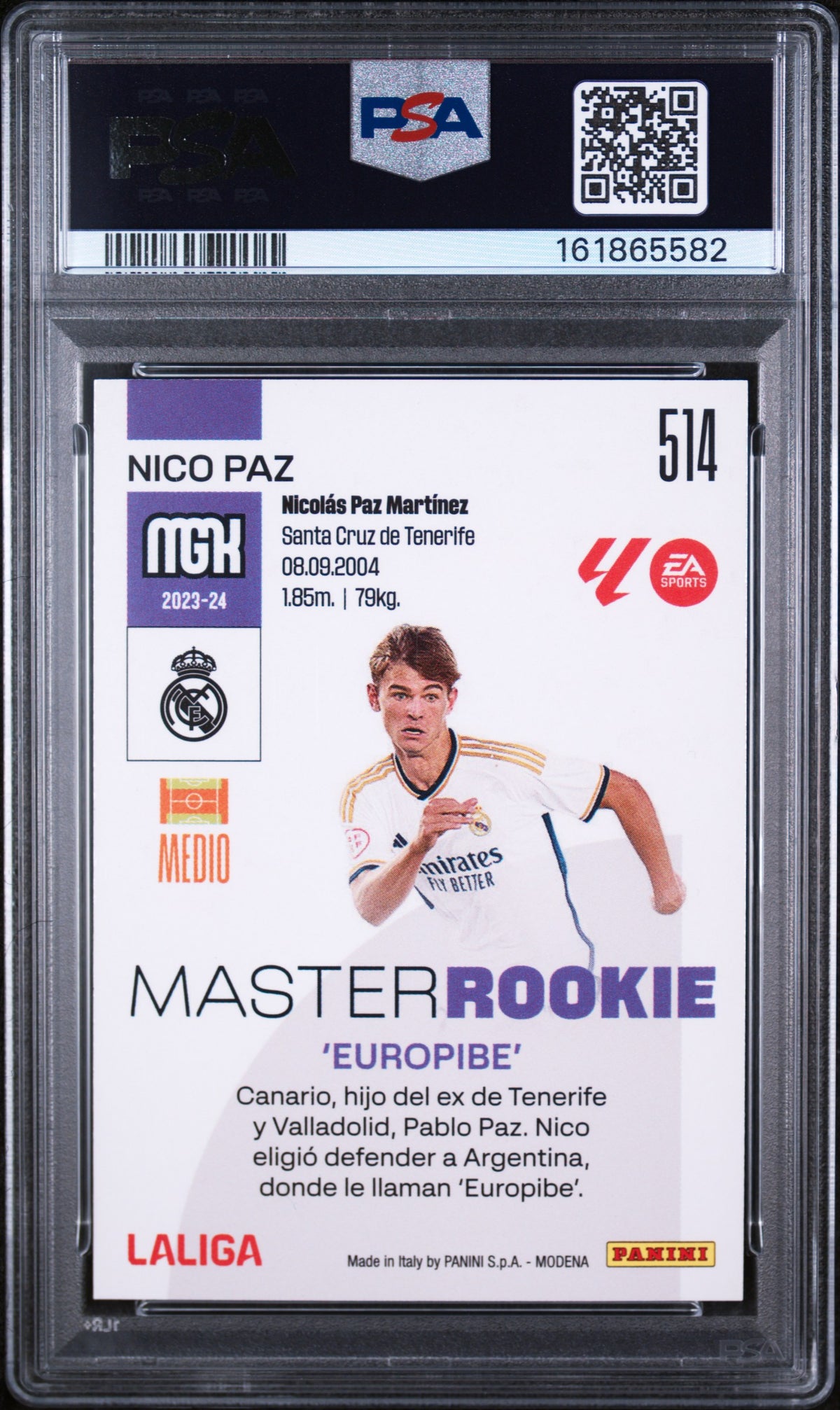 2023 Panini Megacracks Laliga Ea Sports Master Rookie Nico Paz #514 PSA 10