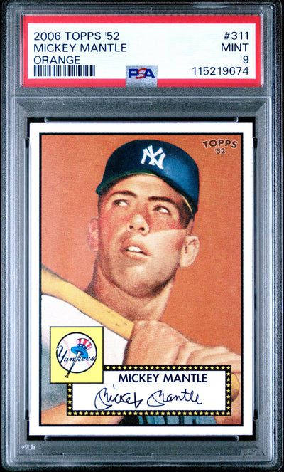2006 Topps '52 Edition Orange Mickey Mantle #311 PSA 9