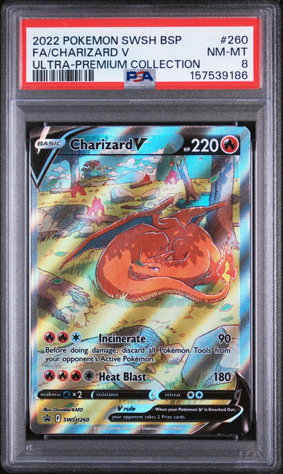 2022 Pokemon Sword and Shield Black Star Promo Ultra Premium Collection Charizard V #SWSH260 PSA 8