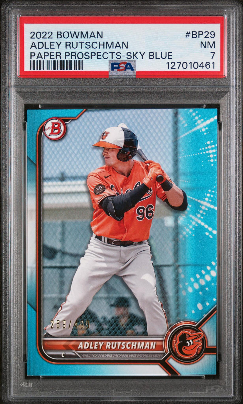 2022 Bowman Sky Blue Adley Rutschman #BP29 PSA 7