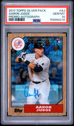 2017 Topps Silver Pack 1987 Chrome Autograph Aaron Judge #87AAJ /199 PSA 10