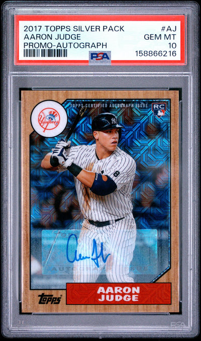 2017 Topps Silver Pack 1987 Chrome Autograph Aaron Judge #87AAJ /199 PSA 10