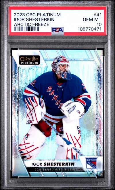 2023 O-Pee-Chee Platinum Arctic Freeze Igor Shesterkin #41 PSA 10