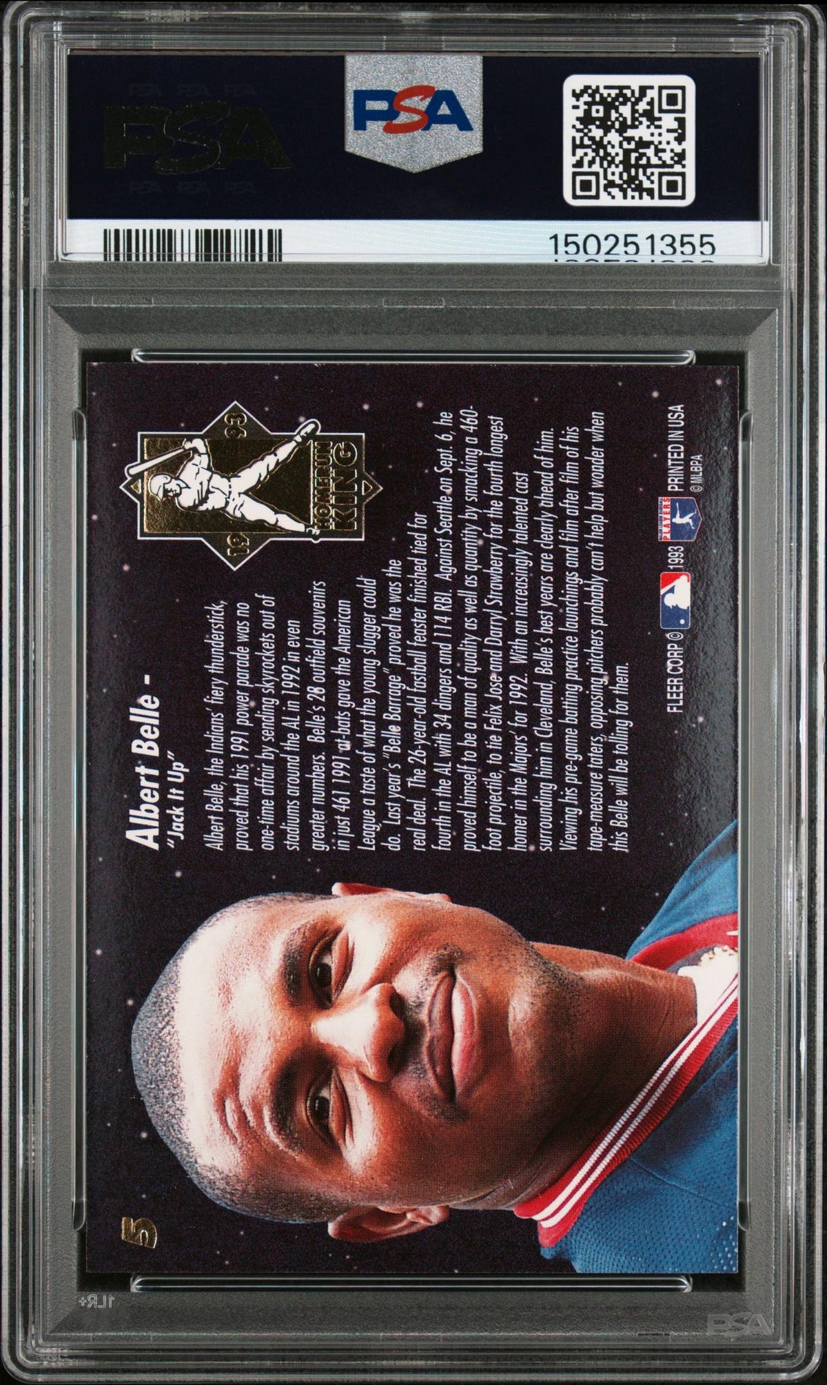 1993 Ultra Home Run Kings Albert Belle #5 PSA 9
