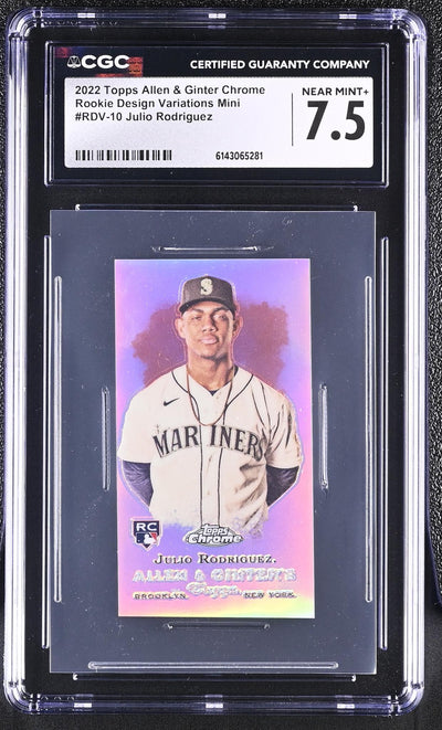 2022 Allen & Ginter Chrome # Julio Rodriguez Rookie Design Variations Mini CGC 7.5