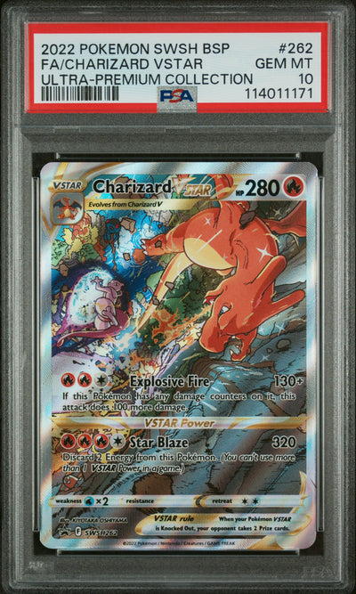2022 Pokemon Sword and Shield Black Star Promo Ultra Premium Collection Charizard Vstar #262 PSA 10