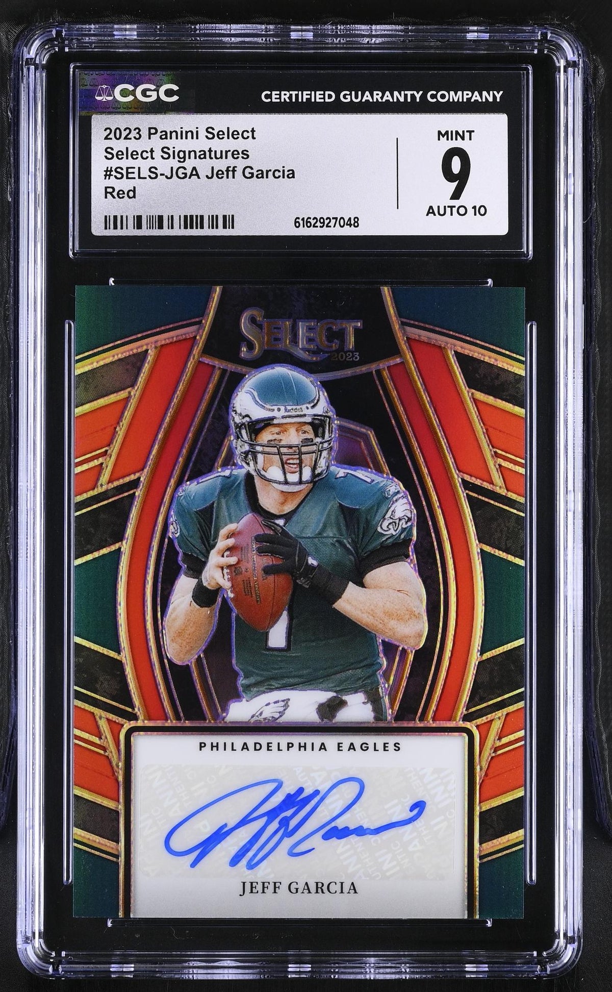 2023 Panini Select Signatures Jeff Garcia #SELS-JGA Auto /75 CGC 9