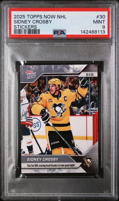 2025 Topps Now NHL Stickers Sidney Crosby #30 PSA 9
