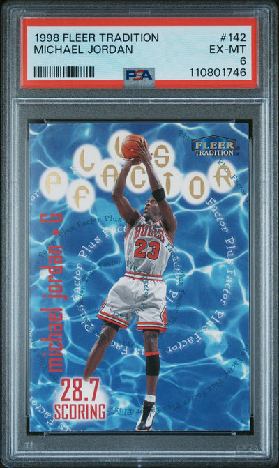 1998 Fleer Tradition Plus Factor Michael Jordan #142 PSA 6