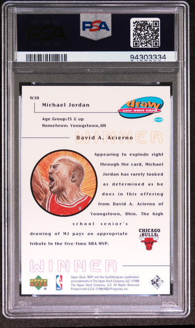 1999 Upper Deck MVP Draw Your Own Trading Card Michael Jordan #W30 PSA 6