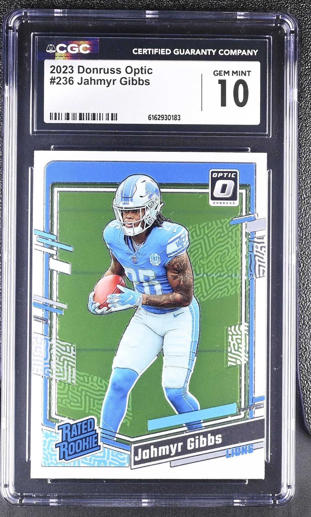 2023 Donruss Optic Jahmyr Gibbs #236 Rated Rookie CGC 10