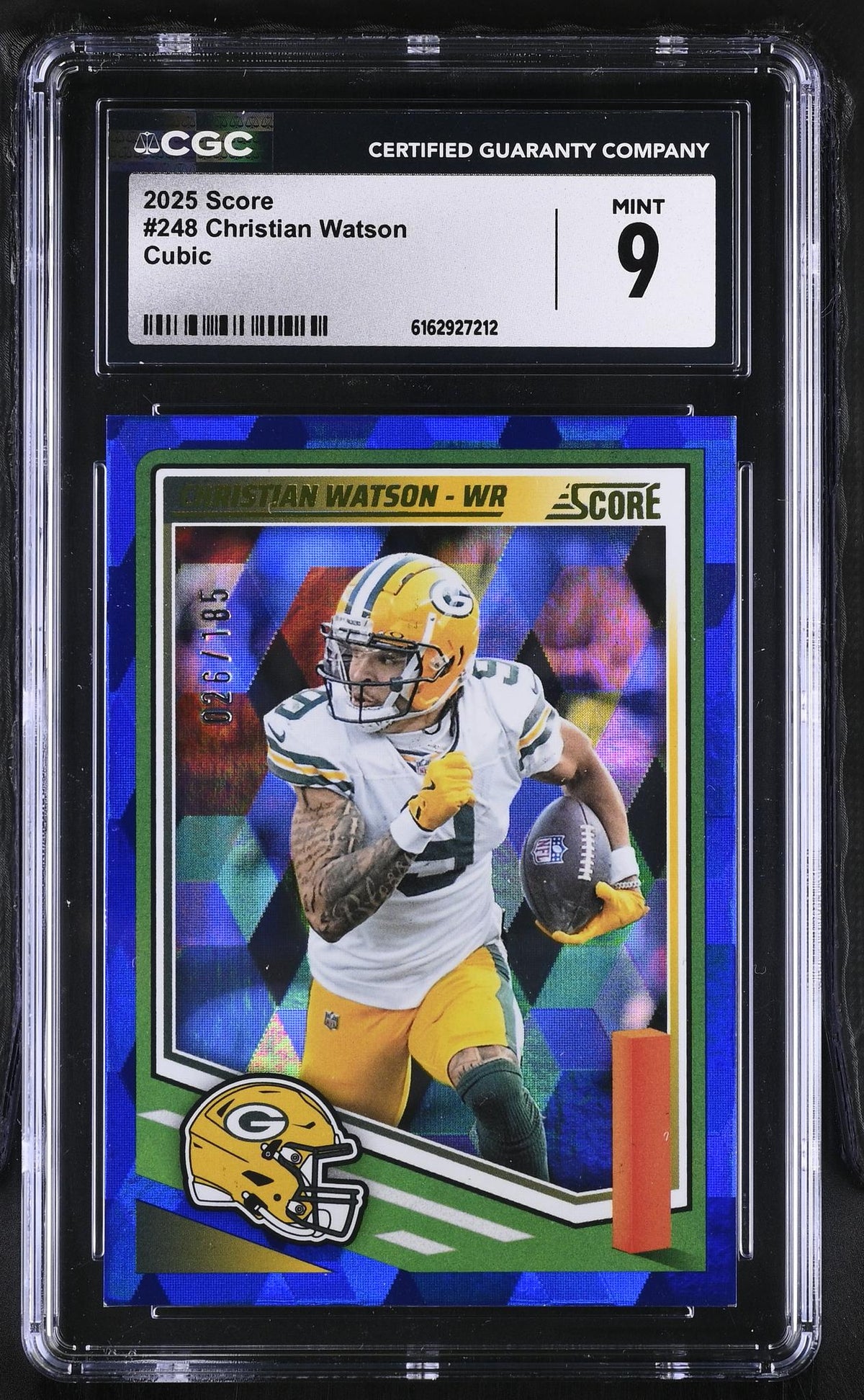 2025 Score Christian Watson #248 Cubic /125 CGC 9