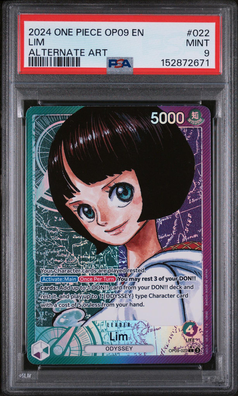 2024 One Piece Emperors In the New World Alternate Art Lim #OP09022 PSA 9