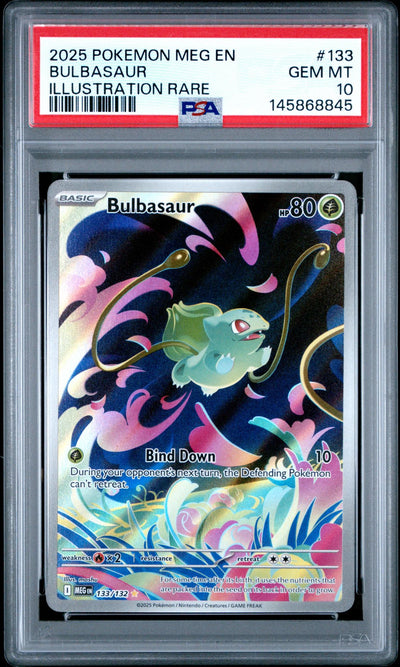 2025 Pokemon Mega Evolution Promo Illustration Rare Bulbasaur #133 PSA 10
