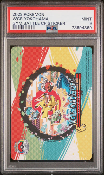 2023 Pokemon Gym Battle Campaign Sticker Wcs Yokohama PSA 9