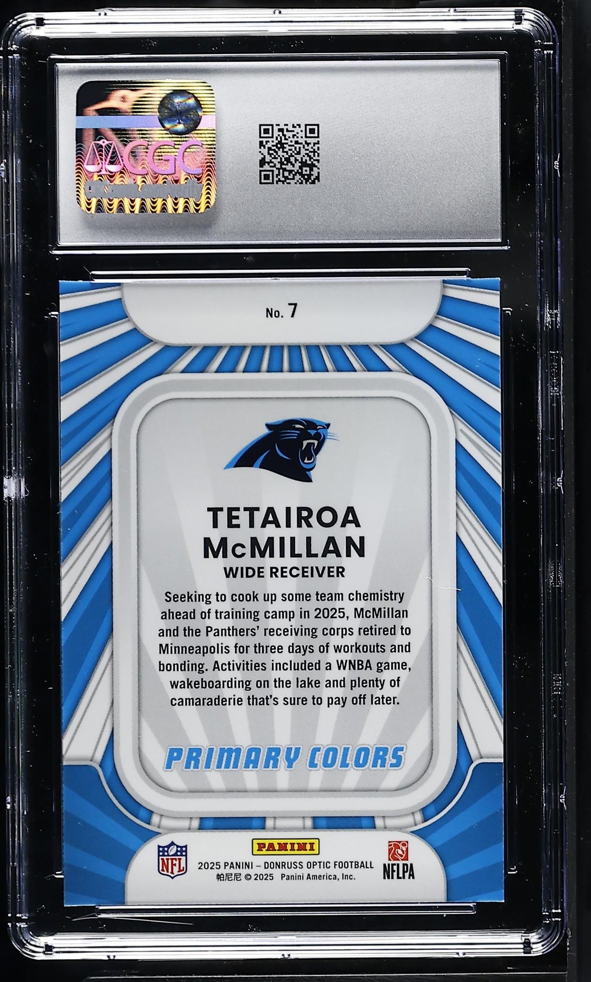 2025 Donruss Optic #7 Tetairoa McMillan Primary Colors CGC 10