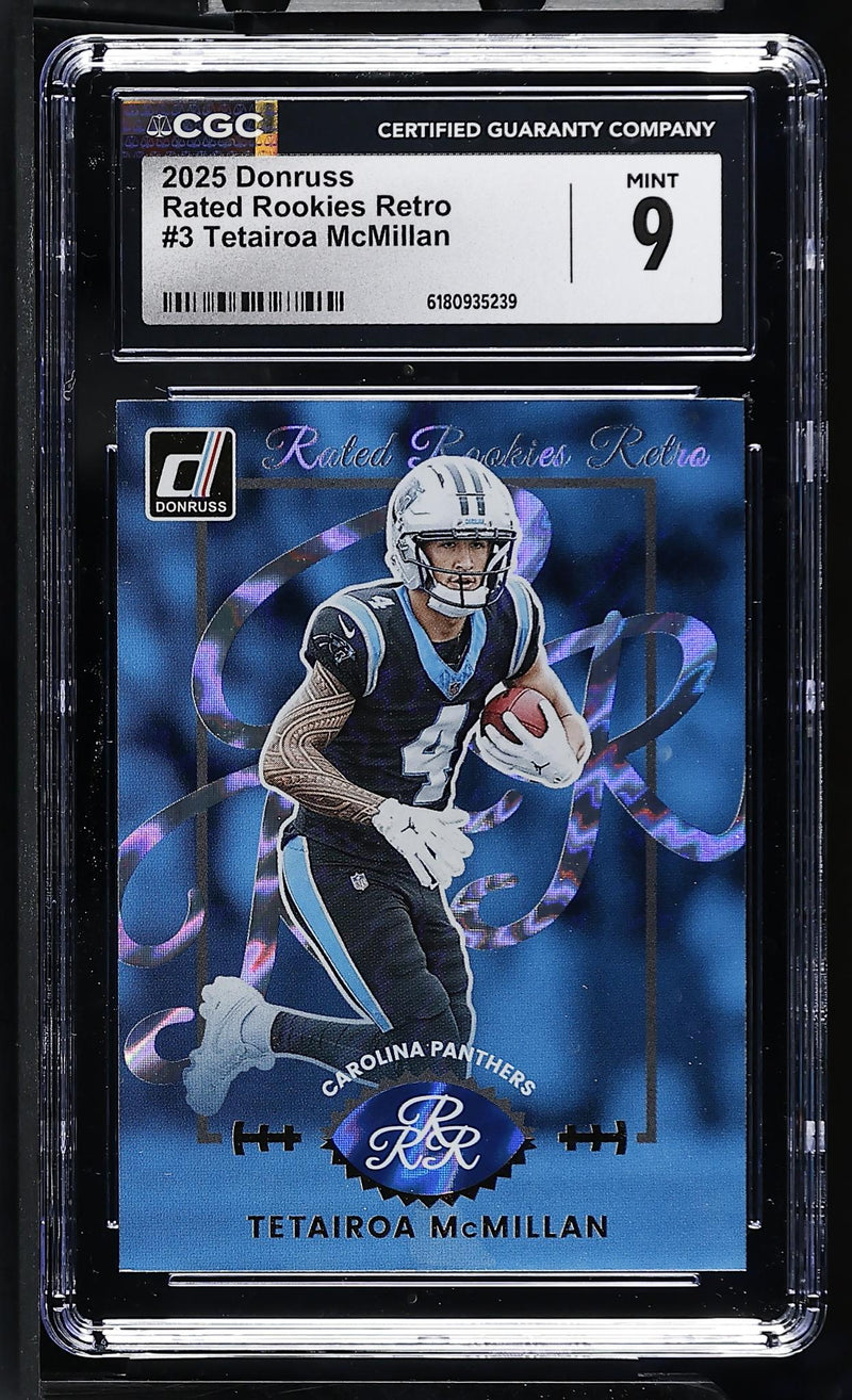 2025 Donruss #3 Tetairoa McMillan Rated Rookies Retro CGC 9