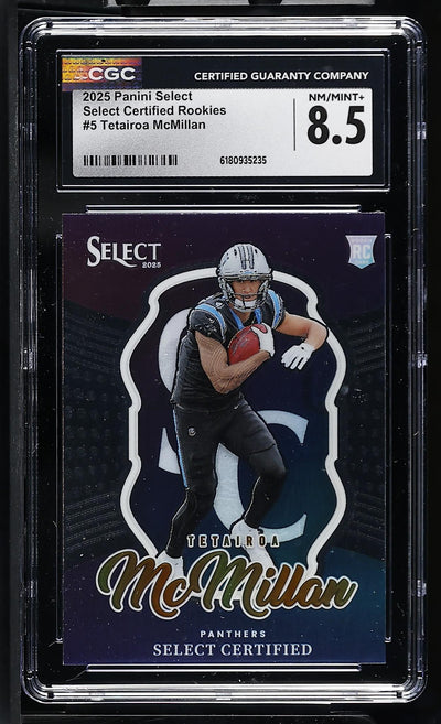 2025 Select #5 Tetairoa McMillan Select Certified Rookies CGC 8.5