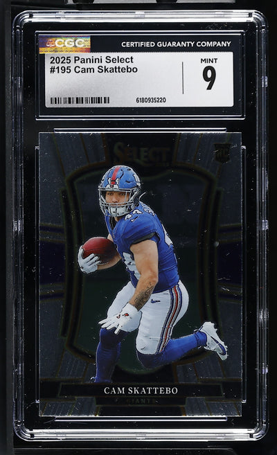 2025 Select #195 Cam Skattebo Premier Level CGC 9