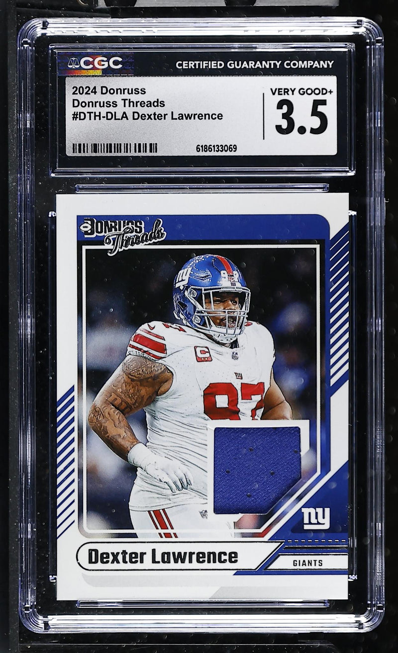 2024 Donruss Threads #DTH-DLA Dexter Lawrence Donruss Threads CGC 3.5