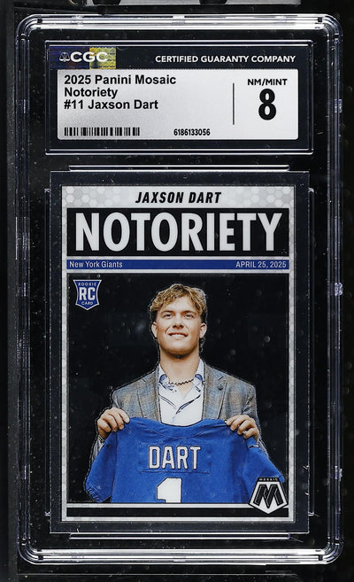 2025 Mosaic #11 Jaxson Dart Notoriety CGC 8