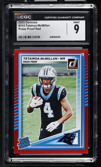 2025 Donruss #314 Tetairoa McMillan Press Proof Red CGC 9