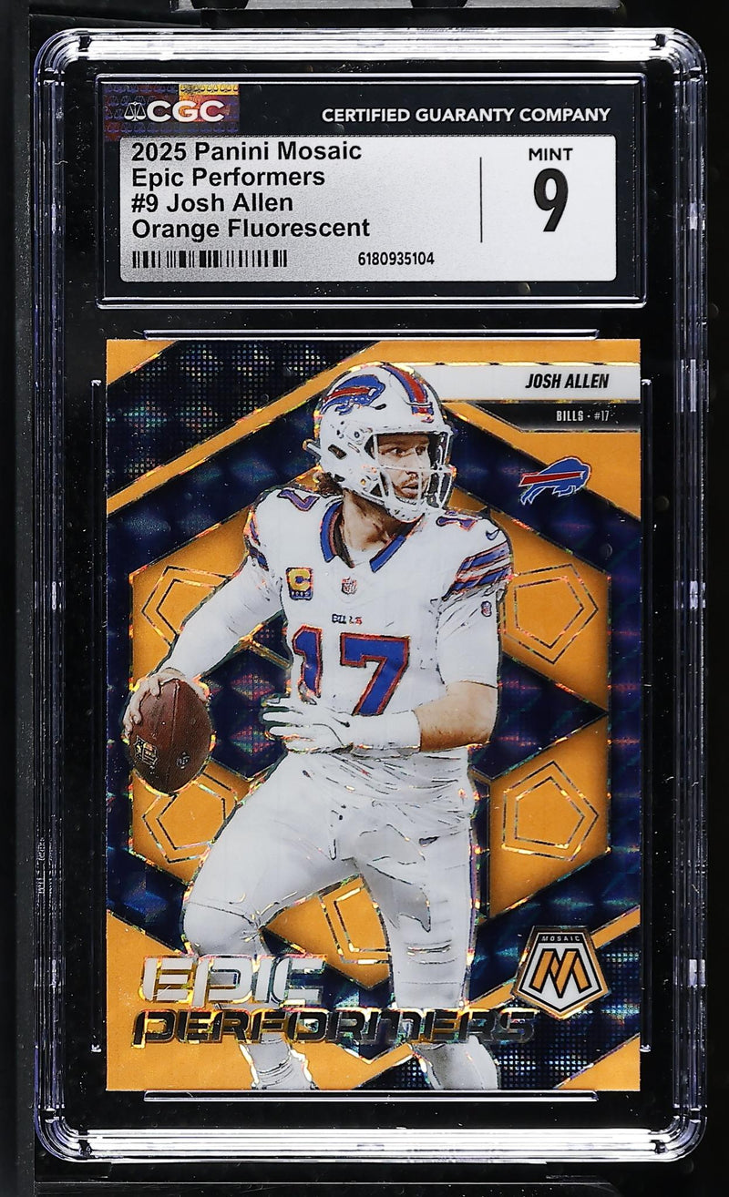 2025 Mosaic #9 Josh Allen Epic Performers CGC 9
