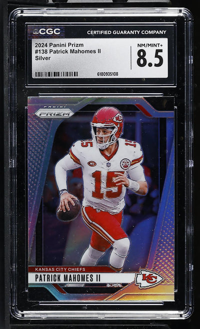 2024 Prizm #138 Patrick Mahomes II Silver CGC 8.5