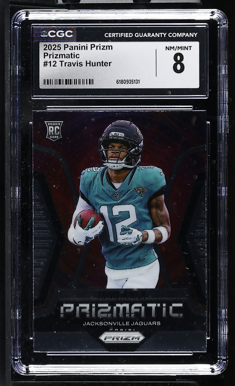 2025 Prizm #12 Travis Hunter Prizmatic CGC 8