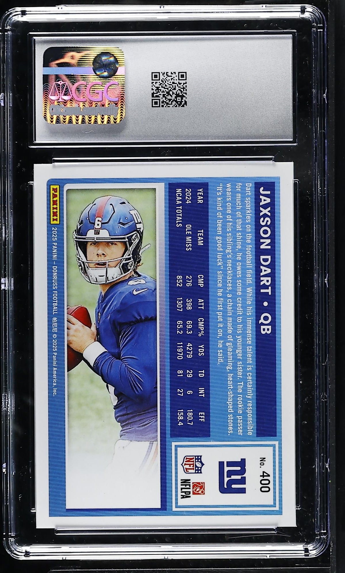 2025 Donruss #400 Jaxson Dart Rated Rookie CGC 9